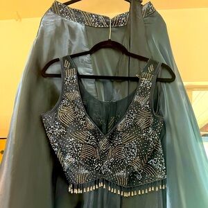 Lehenga - Slate Blue